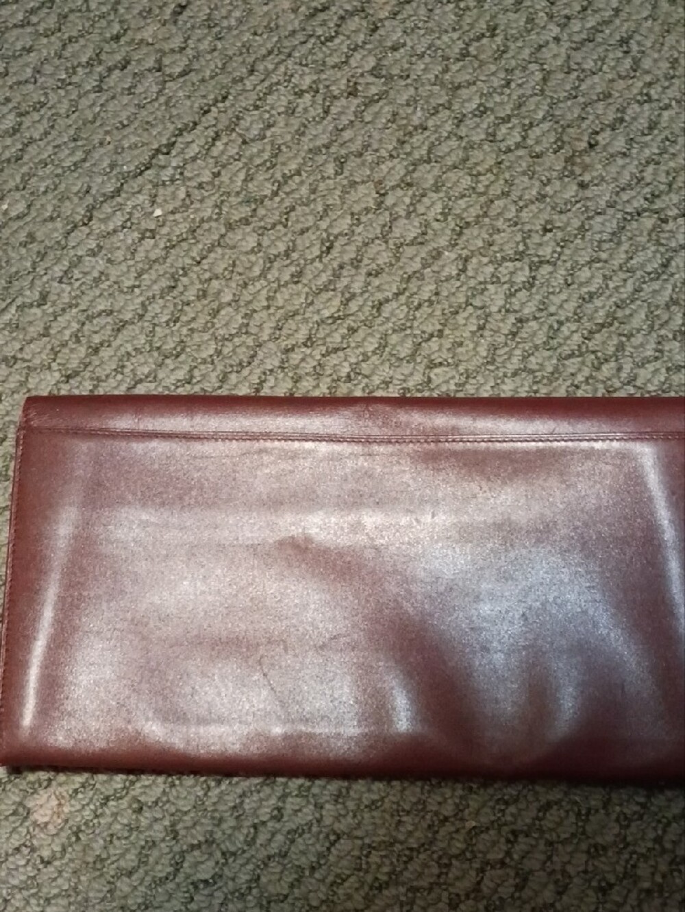Cartier- Leather Fold-Over Clutch in Burgundy with Gold Accents - Picture 7 of 7